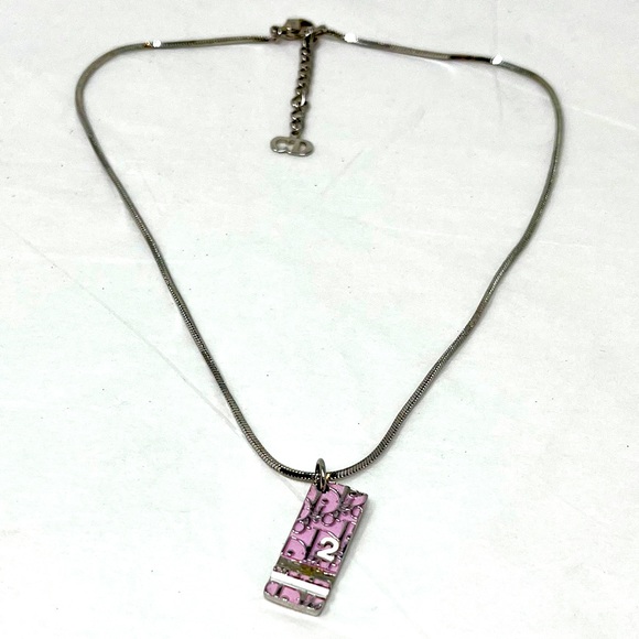 DIOR Trotter #2 Pink and Silver Pendant Necklace
